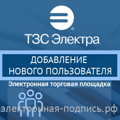 Добавление нового пользователя на ЭТП ТЗС Электра (www.tzselektra.ru) в ИнфоСавер